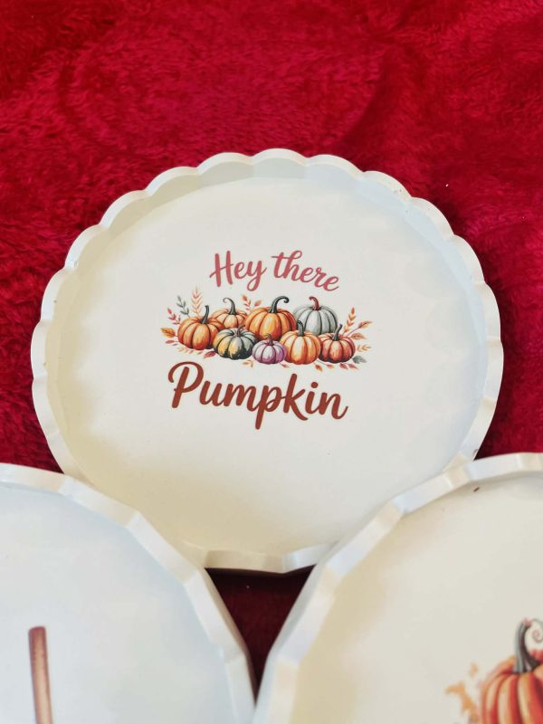 Kerámia tálca őszi dekorációval