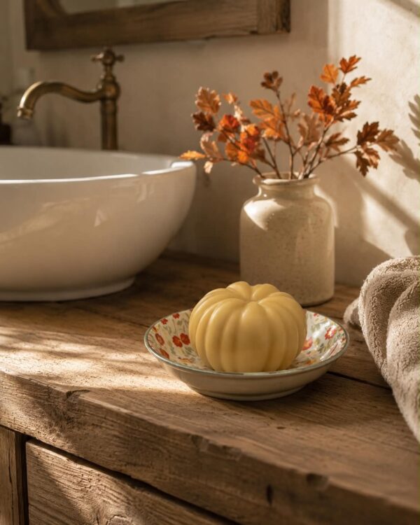 Pumpkin Spa vanília és kakaó illatú szappan kerámia tálcával